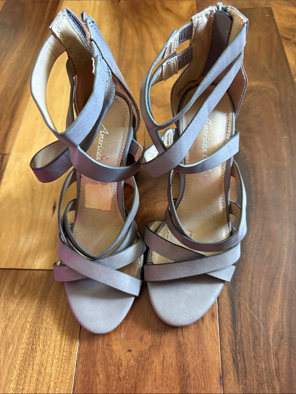 American Eagle Outfitters Strappy Wrap Heels in Gray